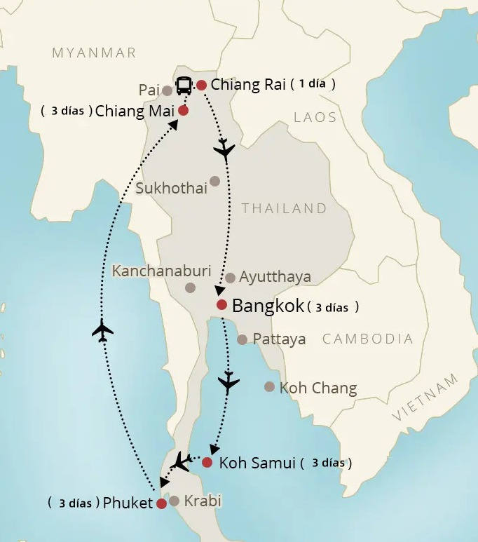 thailand itinerary from 3 days to 2 weeks